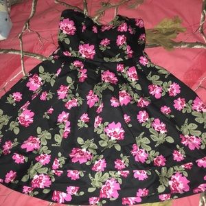 Strapless floral dress